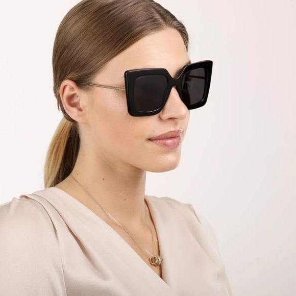 Gucci Oversized Square Havanah Pink Butterfly Sunnglases GG0453 Luxury #53 main image 6